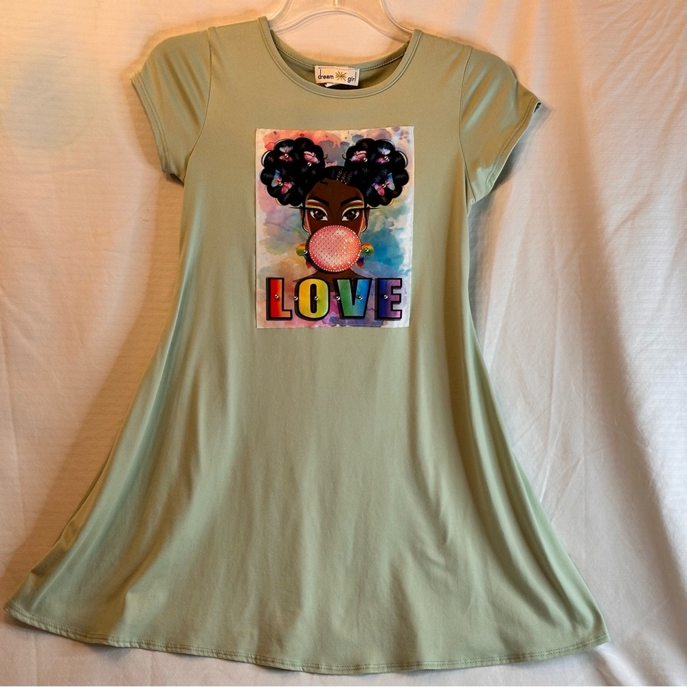 DREAM GIRL LIGHT GREEN DRESS (sz 10 Girl)